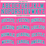 Custom Pink Teal-White Authentic Throwback Basketball Jersey