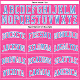 Custom Pink Light Blue-White Authentic Throwback Basketball Jersey