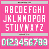 Custom Pink White-Kelly Green Authentic Baseball Jersey