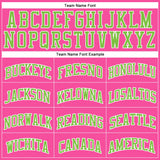 Custom Pink White Pinstripe Neon Green-White Authentic Basketball Jersey