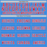 Custom Powder Blue Red-White Mesh Authentic Throwback Football Jersey