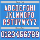 Custom Powder Blue White-Red Mesh Authentic Football Jersey