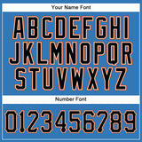Custom Powder Blue Black-Orange Authentic Sleeveless Baseball Jersey