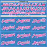 Custom Powder Blue Pink-White Authentic Baseball Jersey