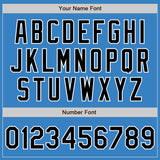 Custom Powder Blue Black-White Authentic Baseball Jersey