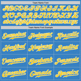 Custom Powder Blue Gold-White Authentic Baseball Jersey