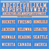 Custom Powder Blue Orange-White Mesh Authentic Football Jersey