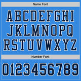 Custom Powder Blue Navy-White Mesh Authentic Football Jersey