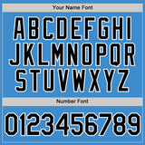 Custom Powder Blue Black-White Performance T-Shirt