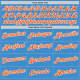 Custom Powder Blue Orange-White Performance T-Shirt