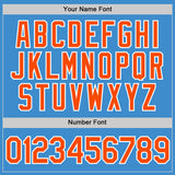 Custom Powder Blue Orange-White Performance T-Shirt