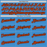 Custom Powder Blue Orange-Black Performance T-Shirt