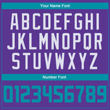 Custom Purple Teal-White Authentic Throwback Basketball Jersey