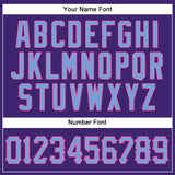 Custom Purple Light Blue-Pink Authentic Baseball Jersey