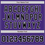 Custom Purple Black-White Authentic Baseball Jersey
