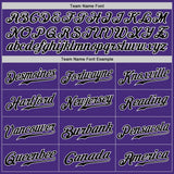 Custom Purple Black-White Authentic Baseball Jersey
