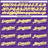 Custom Purple White-Gold Authentic Sleeveless Baseball Jersey