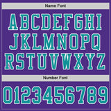 Custom Purple Aqua-White Mesh Authentic Football Jersey