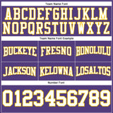 Custom Stitched Purple White-Gold Football Pullover Sweatshirt Hoodie