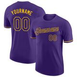 Custom Purple Purple-Gold Performance T-Shirt