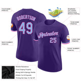 Custom Purple Light Blue-Pink Performance T-Shirt