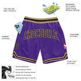 Custom Purple Black-Old Gold Authentic Throwback Basketball Shorts