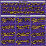 Custom Purple Black-Old Gold Authentic Baseball Jersey