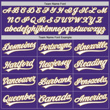 Custom Purple White-Old Gold Authentic Baseball Jersey