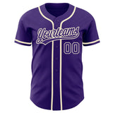 Custom Purple Purple-Cream Authentic Baseball Jersey