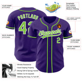 Custom Purple Neon Green-White Authentic Baseball Jersey