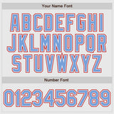 Custom White Light Blue Pinstripe Light Blue-Red Authentic Raglan Sleeves Baseball Jersey