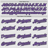 Custom White Purple Pinstripe Purple-Gray Authentic Raglan Sleeves Baseball Jersey