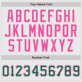 Custom White Kelly Green Pinstripe Kelly Green-Pink Authentic Raglan Sleeves Baseball Jersey