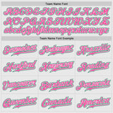 Custom White Kelly Green Pinstripe Kelly Green-Pink Authentic Raglan Sleeves Baseball Jersey