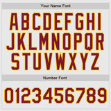 Custom White Crimson Pinstripe Crimson-Gold Authentic Raglan Sleeves Baseball Jersey