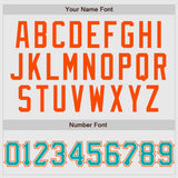 Custom White Aqua Pinstripe Aqua-Orange Authentic Raglan Sleeves Baseball Jersey