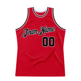 Custom Red Black-Red Authentic Throwback Basketball Jersey
