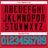 Custom Red Teal-Black Authentic Throwback Basketball Jersey