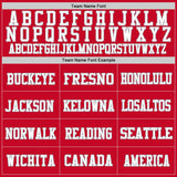 Custom Red White-Gray Mesh Authentic Throwback Football Jersey