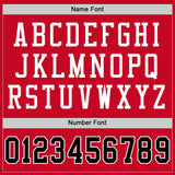 Custom Red Black-White Mesh Authentic Throwback Football Jersey