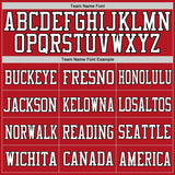 Custom Red White-Gold Mesh Authentic Football Jersey