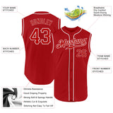 Custom Red Red-White Authentic Sleeveless Baseball Jersey