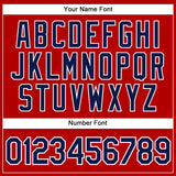 Custom Red Navy-White Authentic Sleeveless Baseball Jersey