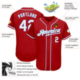 Custom Red White-Light Blue Authentic Baseball Jersey
