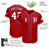 Custom Red White-Navy Authentic Baseball Jersey