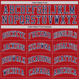 Custom Red Navy-White Authentic Throwback Basketball Jersey