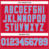 Custom Red Light Blue-White Authentic Throwback Basketball Jersey