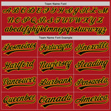 Custom Red Black-Gold Authentic Baseball Jersey