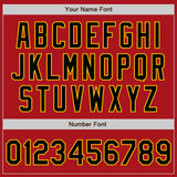 Custom Red Black-Gold Authentic Baseball Jersey