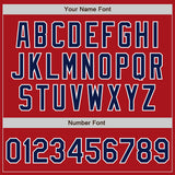 Custom Red Navy-White Authentic Baseball Jersey